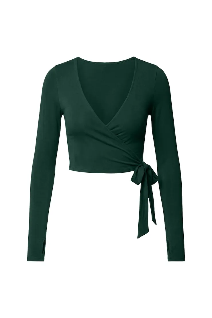 Smooth Long Sleeve Wrap Top - Garage - Green - Women Clothing sold by Garage product image thumbnail 2