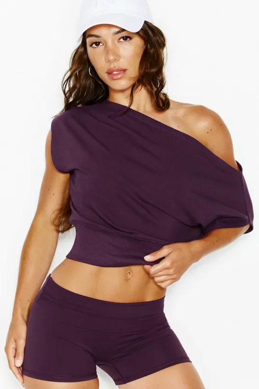 StretchTerry™ Off Shoulder Top - Garage - Purple - Women Clothing made by Garage