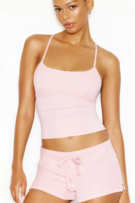 Sleek Underbust Crossback Cami Top - Garage - Pink - Women Clothing made by Garage