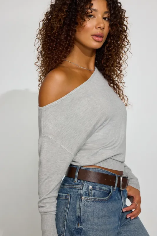 Rae Asymmetric Fine Sweater - Garage - Greys - Women Clothing made by Garage
