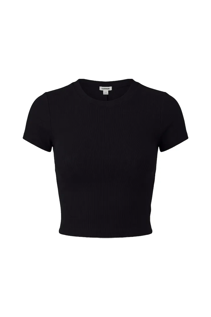 SnatchRib Cropped Crewneck T-Shirt - Garage - Black - Women Clothing sold by Garage product image thumbnail 2