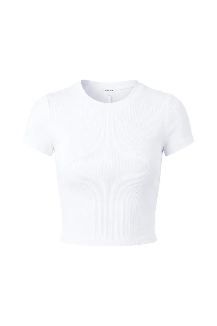 SnatchRib Cropped Crewneck T-Shirt - Garage - White - Women Clothing sold by Garage product image thumbnail 2