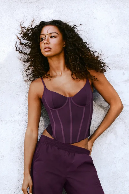 Tate Sweetheart Lace Corset - Garage - Purple - Women Clothing made by Garage