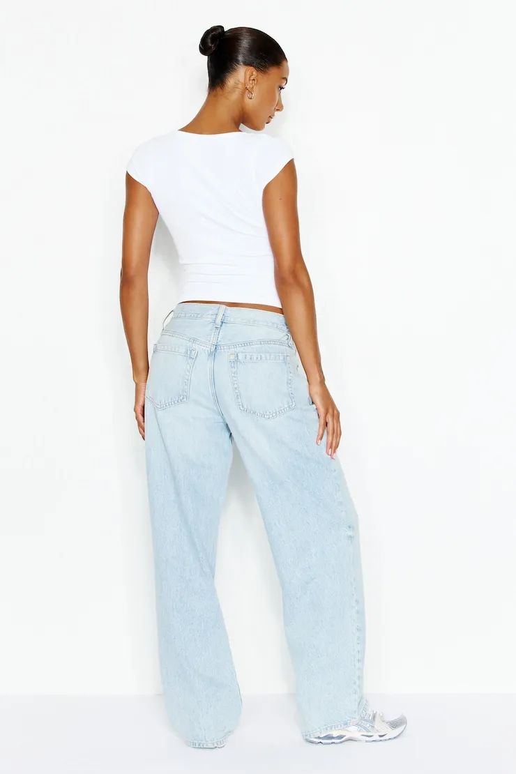Low Rise Baggy Jeans - Garage - Blue - Women Clothing sold by Garage product image thumbnail 4