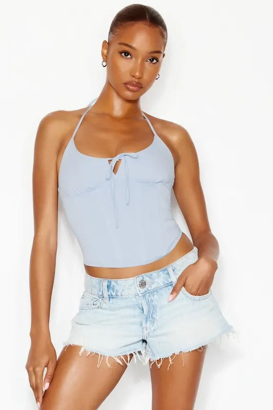 Halter Cami Bustier Top - Garage - Blue - Women Clothing made by Garage