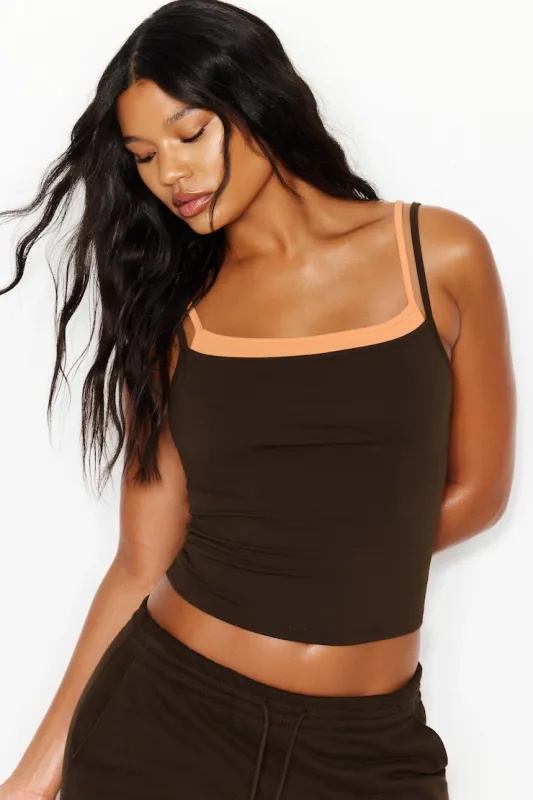 Sleek Double Layer Cami Top - Garage - Brown - Women Clothing made by Garage
