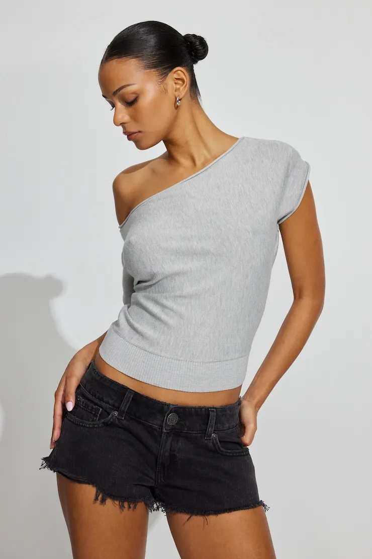 Ultra Low Rise Relaxed Denim Shorts - Garage - Black - Women Clothing sold by Garage
