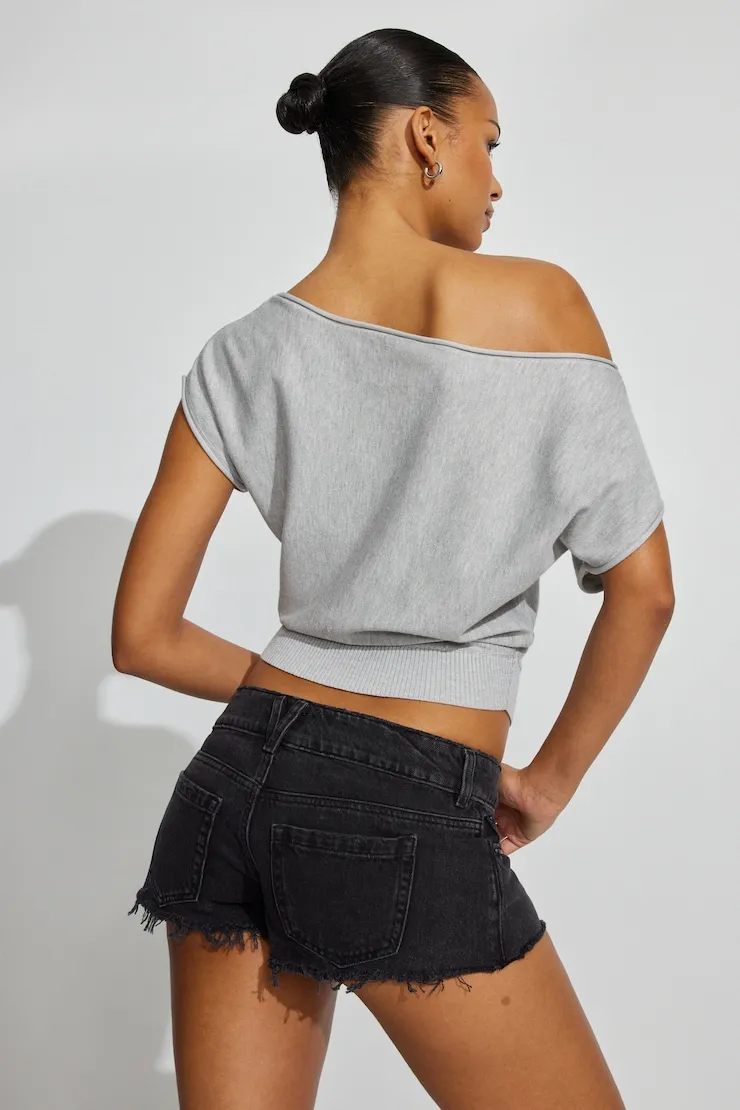 Ultra Low Rise Relaxed Denim Shorts - Garage - Black - Women Clothing sold by Garage product image thumbnail 3