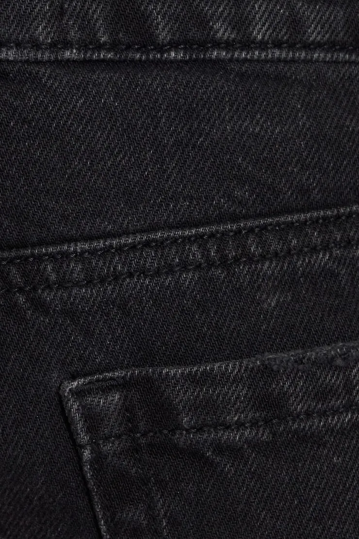 Ultra Low Rise Relaxed Denim Shorts - Garage - Black - Women Clothing sold by Garage product image thumbnail 4