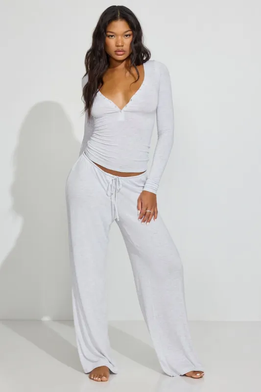 Sheer Ribbed Slouchy Pants - Garage - Greys - Women Clothing made by Garage