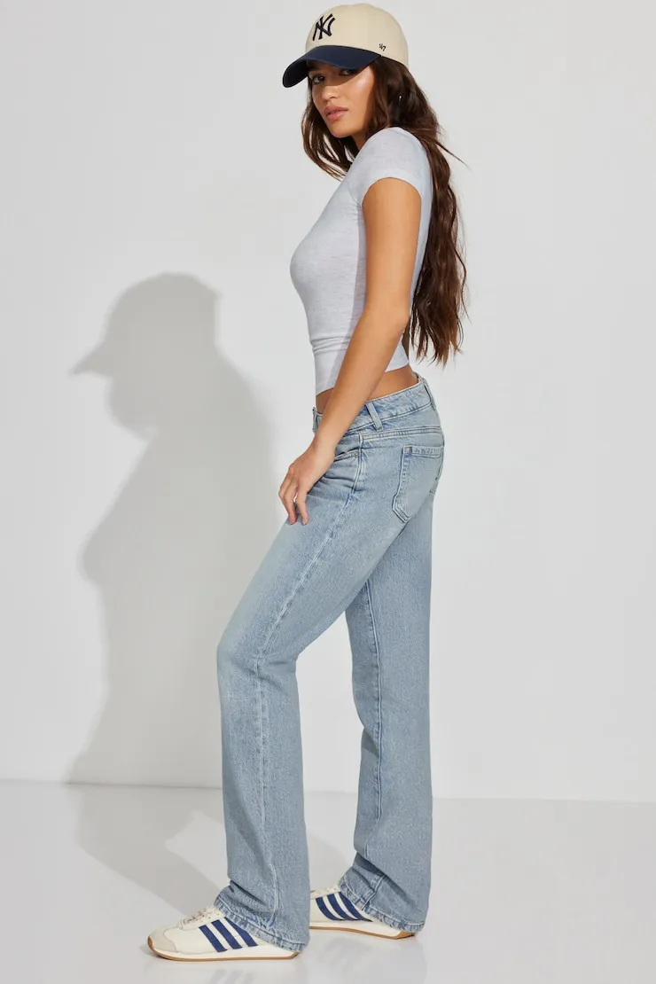 Ultra Low Rise Straight Jeans - Garage - Blue - Women Clothing sold by Garage product image thumbnail 2