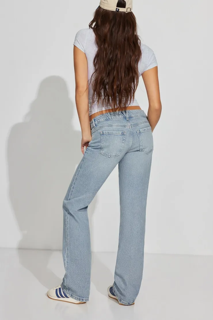 Ultra Low Rise Straight Jeans - Garage - Blue - Women Clothing sold by Garage product image thumbnail 3