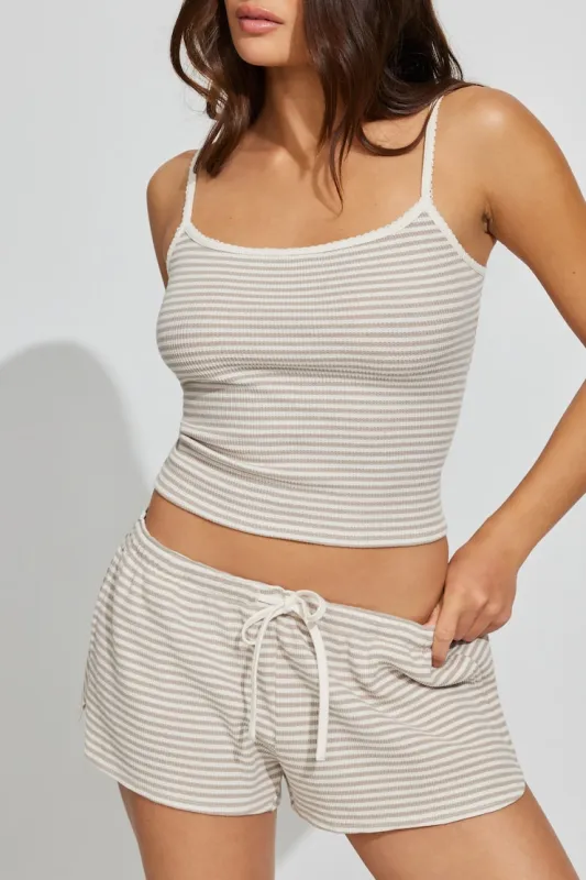 Waffle Dolphin Shorts - Garage - Brown - Women Clothing made by Garage