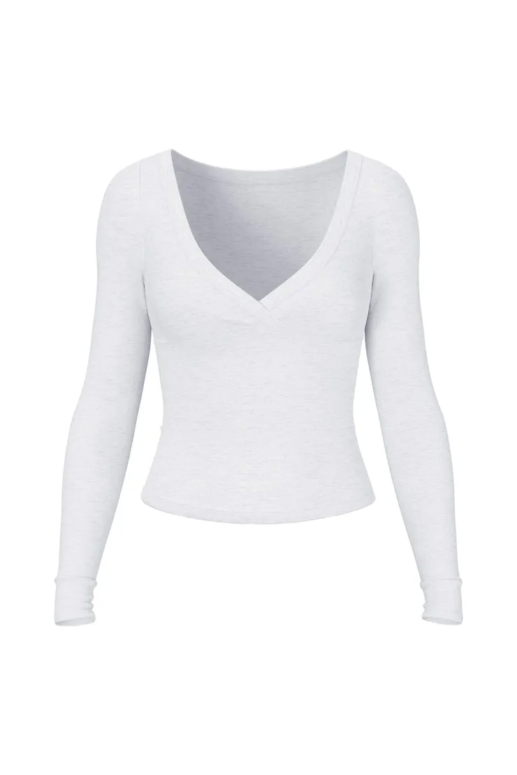 SnatchRib Crossover Longsleeve Top - Garage - Greys - Women Clothing sold by Garage product image thumbnail 2
