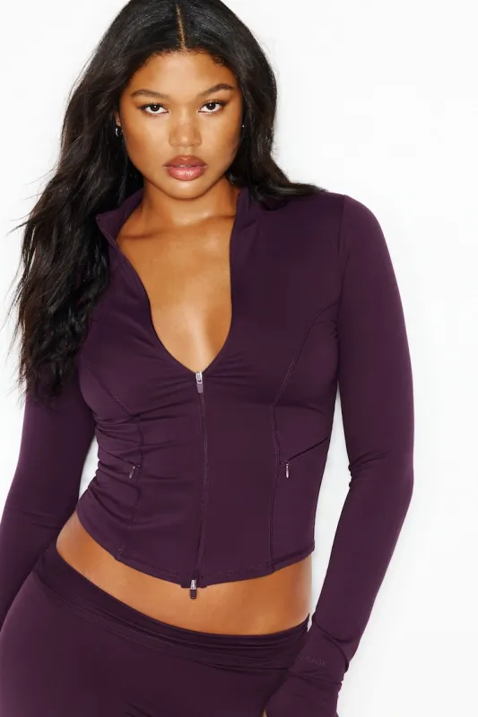 Active Zip Up Jacket - Garage - Purple - Women Clothing made by Garage