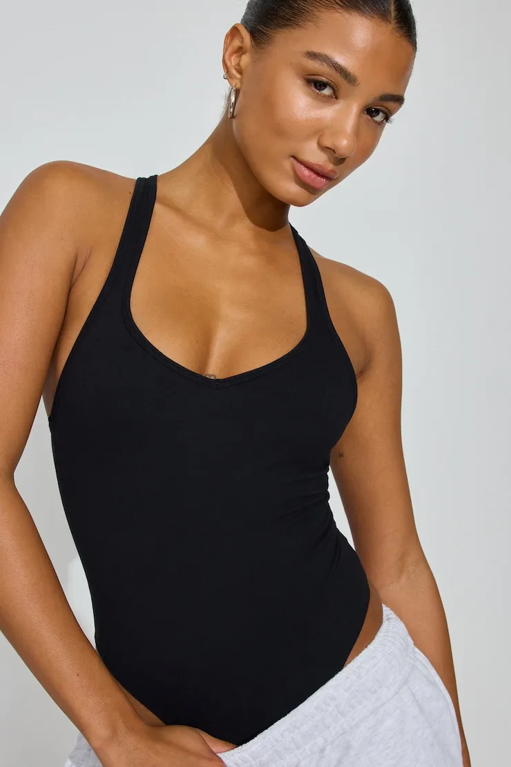 Active Racerback Bodysuit - Garage - Black - Women Clothing sold by Garage