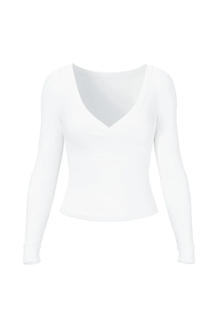 SnatchRib Crossover Longsleeve Top - Garage - White - Women Clothing sold by Garage product image thumbnail 2