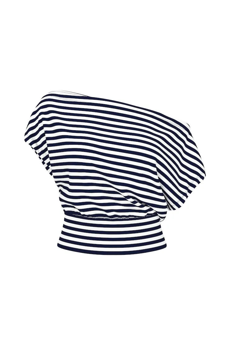 StretchTerry™ Off Shoulder Top - Garage - Navy - Women Clothing sold by Garage product image thumbnail 2