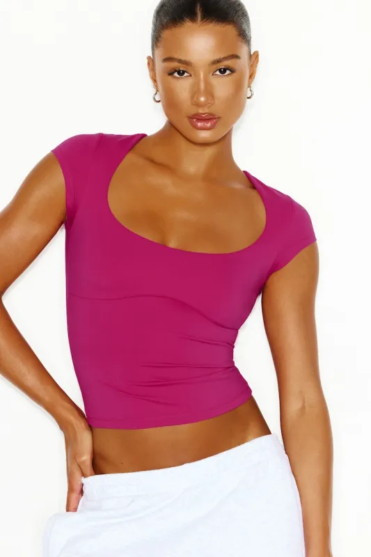 Sleek Underbust T-Shirt - Garage - Pink - Women Clothing made by Garage