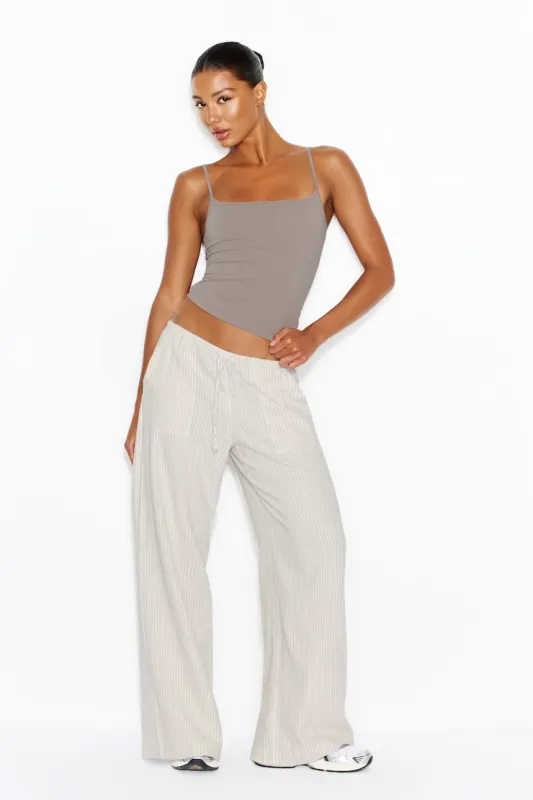 Millie Linen Pull-On Pants - Garage - Beige - Women Clothing made by Garage