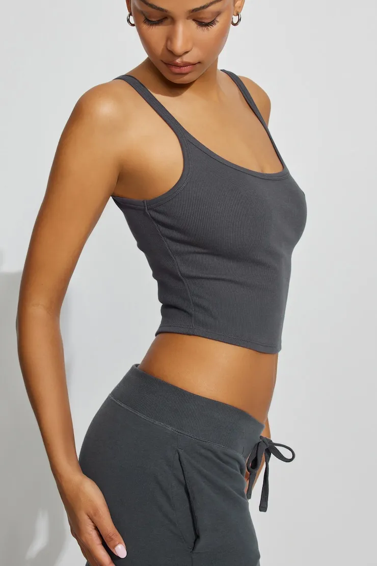 Ribbed Scoop Cami Top - Garage - Greys - Women Clothing sold by Garage product image thumbnail 3