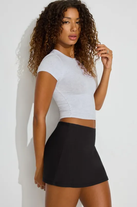 Paris A-Line Micro Skort - Garage - Black - Women Clothing made by Garage