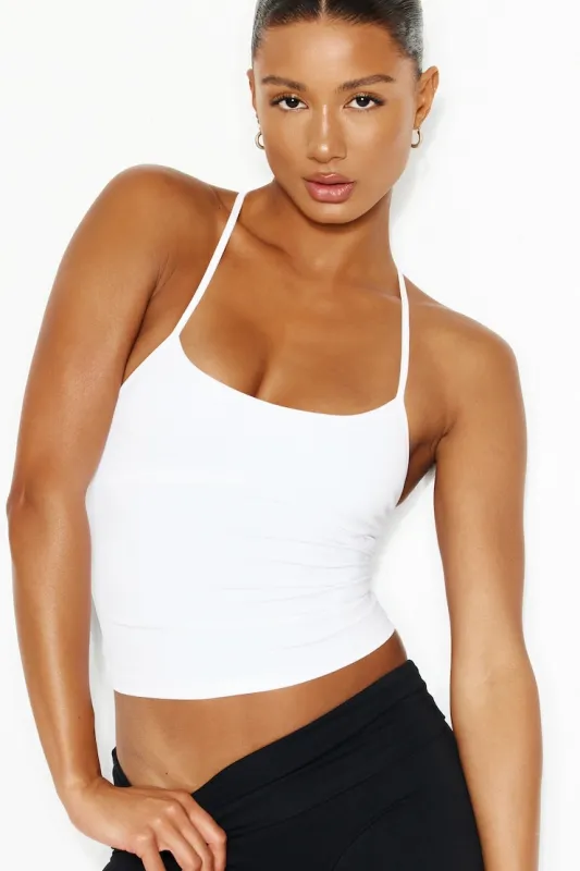 Sleek Underbust Crossback Cami Top - Garage - White - Women Clothing made by Garage