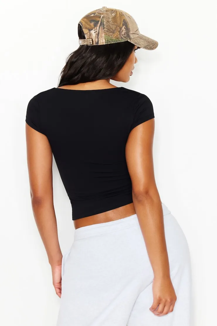 Sleek Underbust T-Shirt - Garage - Black - Women Clothing sold by Garage product image thumbnail 4