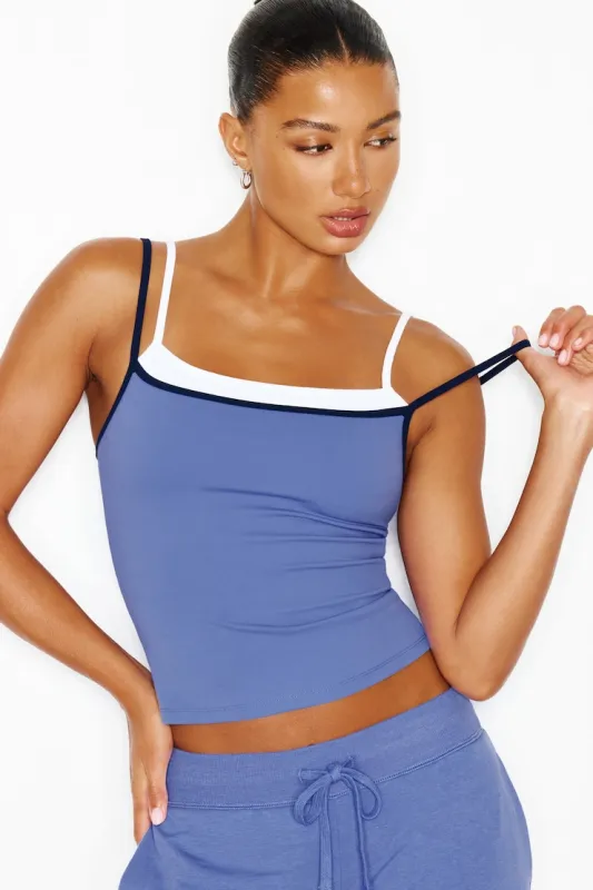 Sleek Double Layer Cami Top - Garage - Blue - Women Clothing made by Garage