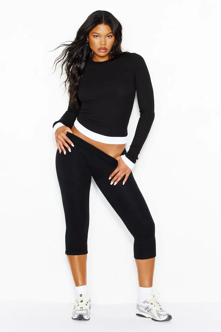 SnatchRib Double Layer Longsleeve Top - Garage - Black - Women Clothing sold by Garage product image thumbnail 4