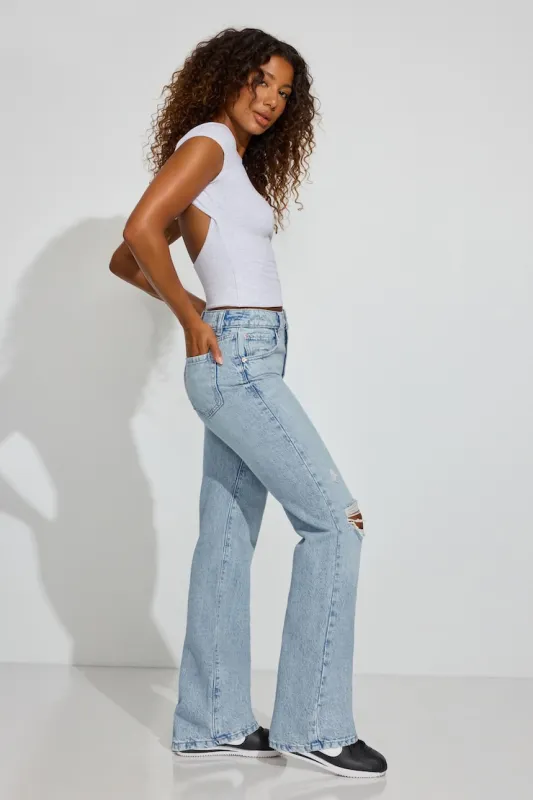 '90s Straight Jeans - Garage - Blue - Women Clothing made by Garage