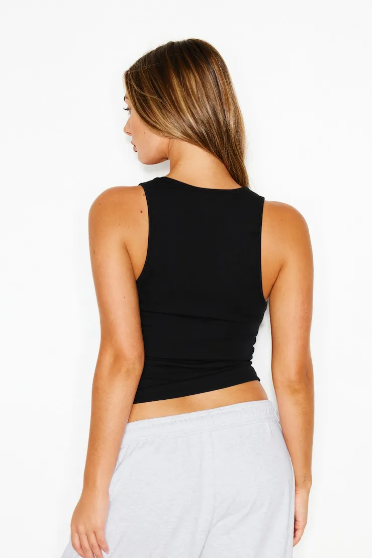 SnatchRib Notch Tank Top - Garage - Black - Women Clothing sold by Garage product image thumbnail 5