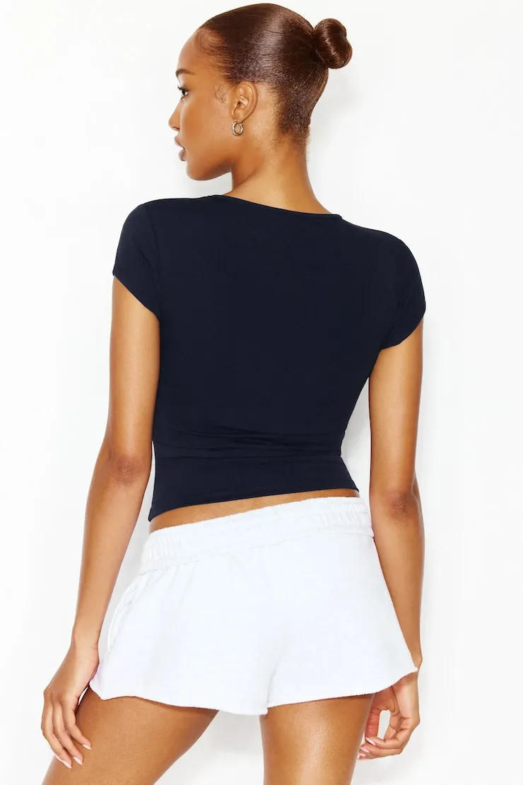 Sleek Crewneck T-Shirt - Garage - Navy - Women Clothing sold by Garage product image thumbnail 3