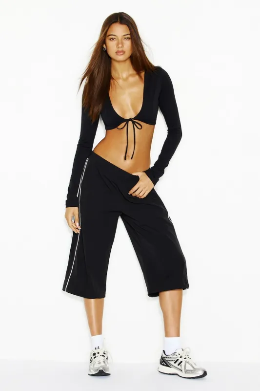 Studio Capri Track Pants - Garage - Black - Women Clothing made by Garage