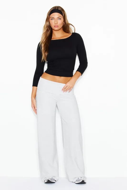 Brushed StretchTerry™ Wide Leg Pants - Garage - Greys - Women Clothing made by Garage