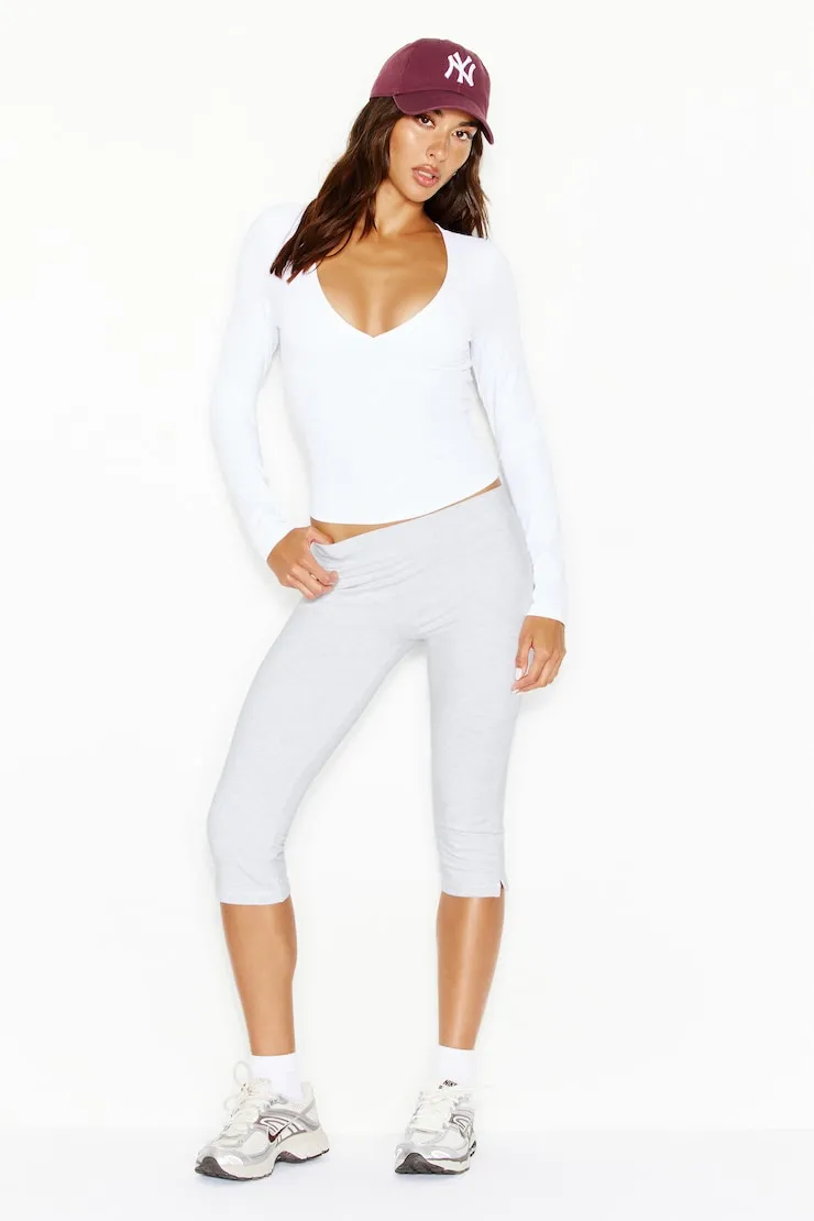 Sleek Plunge Longsleeve Top - Garage - White - Women Clothing sold by Garage product image thumbnail 4