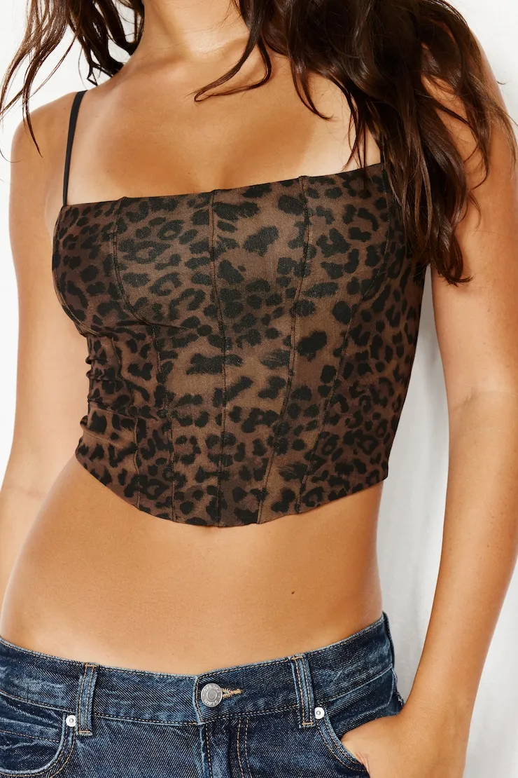 Mesh Bustier Top - Garage - Brown - Women Clothing sold by Garage product image thumbnail 4
