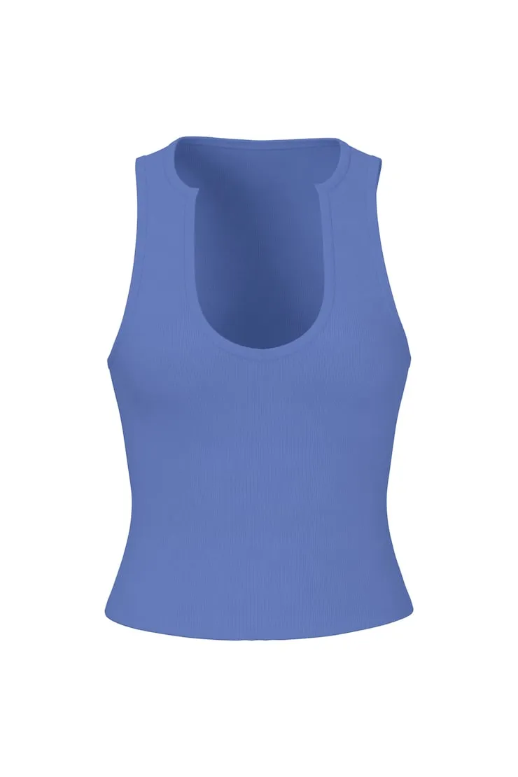 SnatchRib Notch Tank Top - Garage - Blue - Women Clothing sold by Garage product image thumbnail 2
