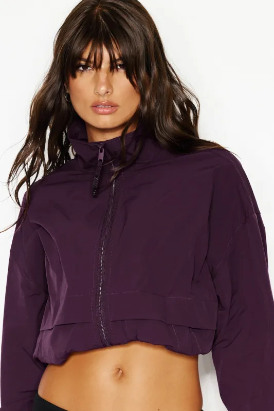Long Water Repellent Windbreaker - Garage - Purple - Women Clothing made by Garage