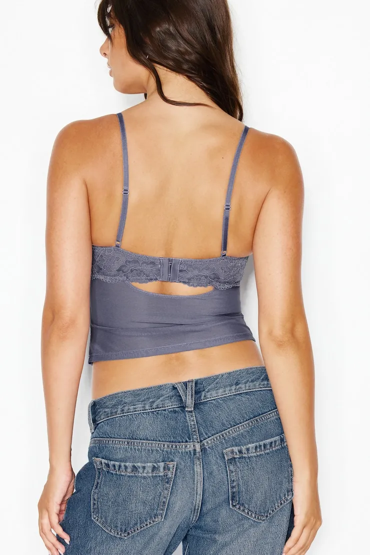 Sabrina Sheet Lace Balconette Top - Garage - Blue - Women Clothing sold by Garage product image thumbnail 5