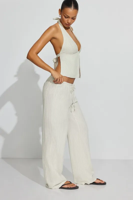 Clean Linen Pants - Garage - Beige - Women Clothing made by Garage