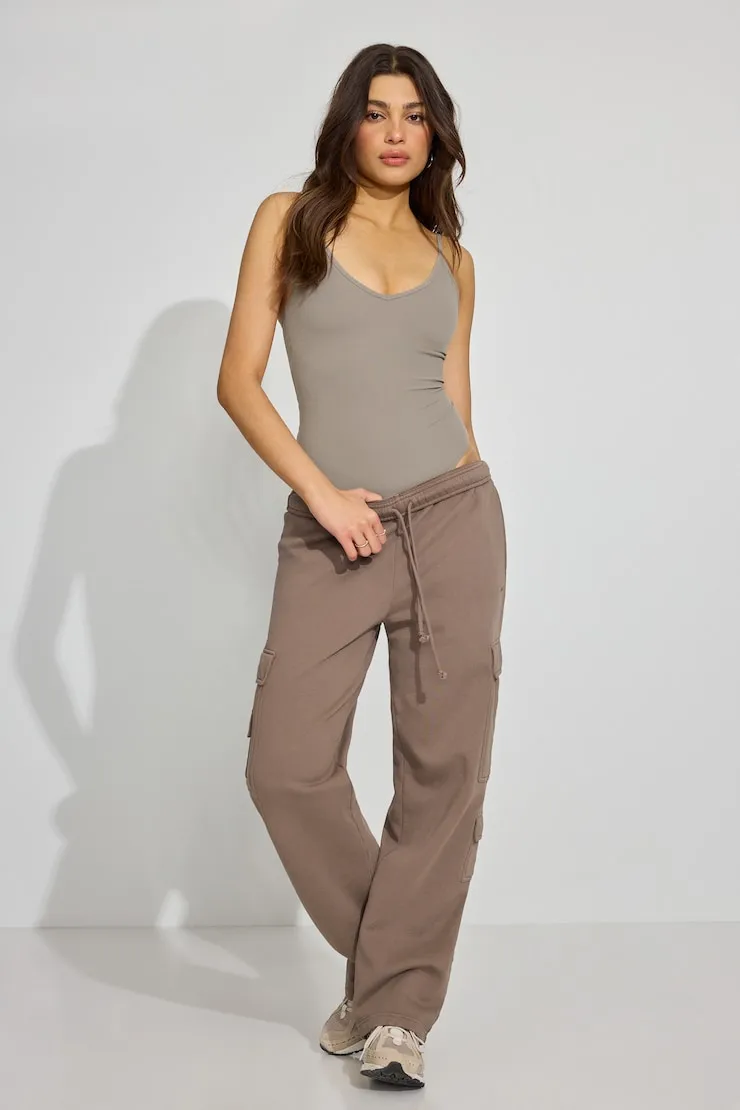 Active Plunge Bodysuit - Garage - Beige - Women Clothing sold by Garage product image thumbnail 3