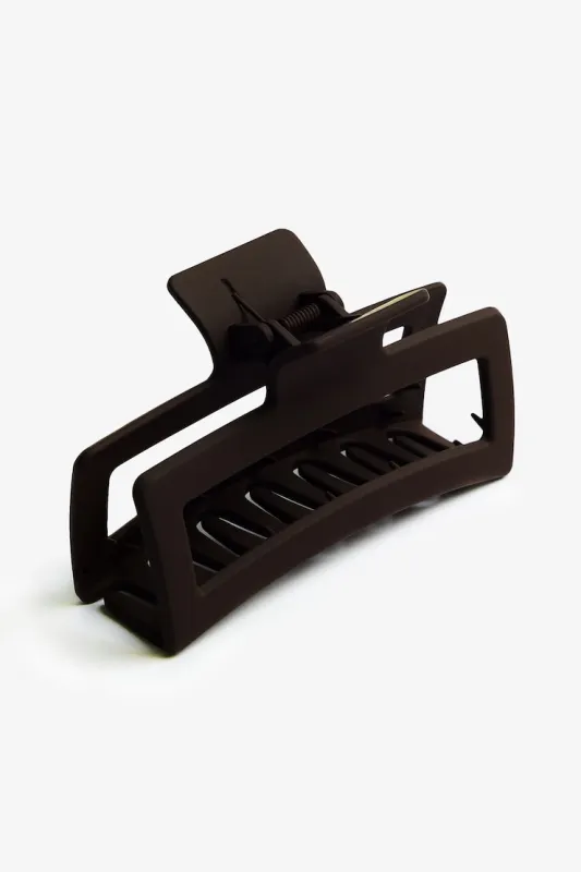 Oversized Rectangle Claw Clip - Garage - Brown - Women Clothing made by Garage