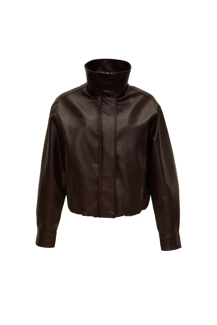 Bubble Faux-Leather Jacket - Garage - Brown - Women Clothing sold by Garage product image thumbnail 2