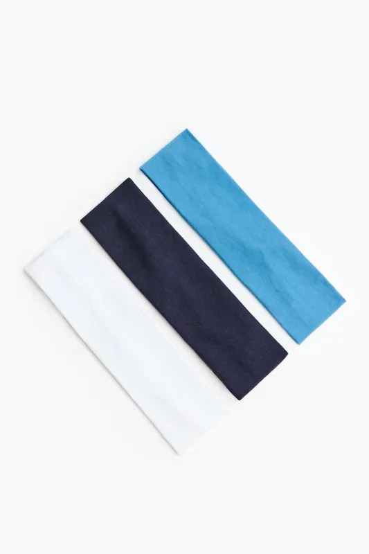 Set of 3 Stretchy Headbands - Garage - Navy - Women Clothing made by Garage