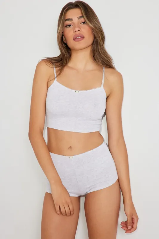 Tiny Pointelle Short - Garage - Greys - Women Clothing made by Garage
