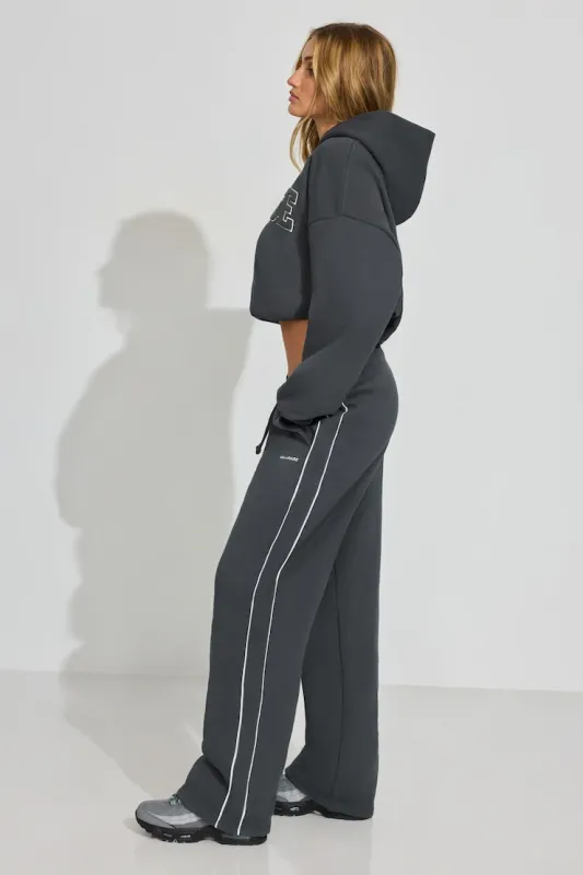 UltraFleece Straight Leg Sweatpants With Piping - Garage - Greys - Women Clothing made by Garage