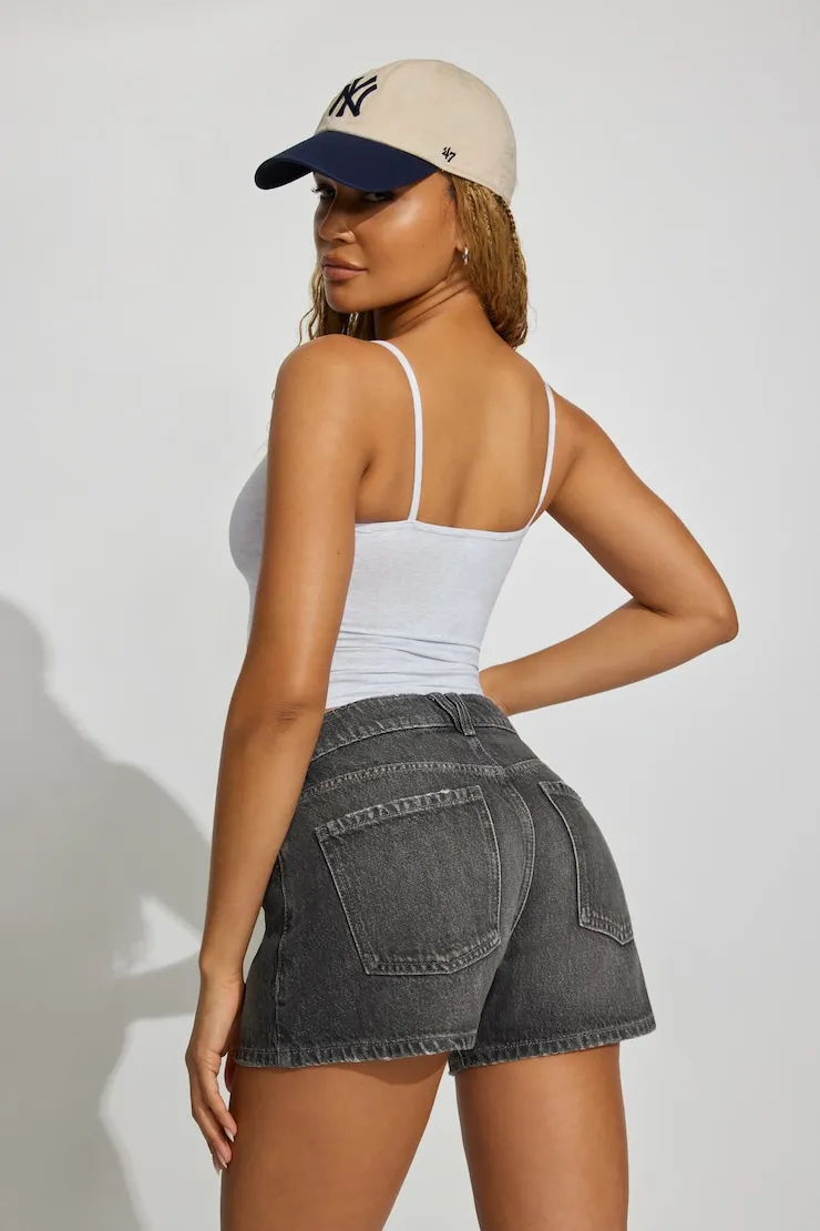 Denim Relaxed A-Line Shorts - Garage - Black - Women Clothing sold by Garage product image thumbnail 3