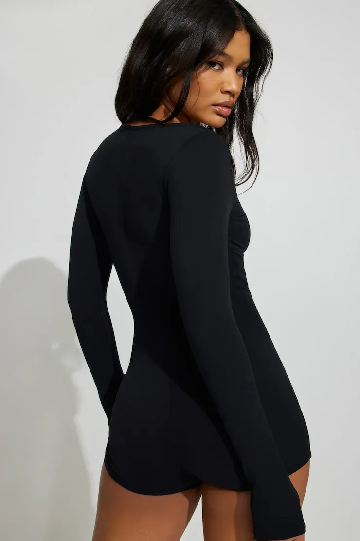 Active Squareneck Romper - Garage - Black - Women Clothing sold by Garage product image thumbnail 3