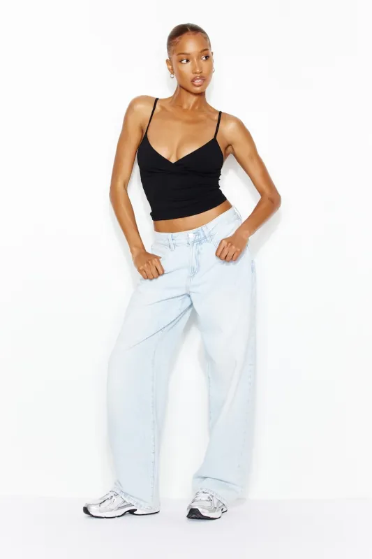 Low Rise Baggy Jeans - Garage - Blue - Women Clothing made by Garage